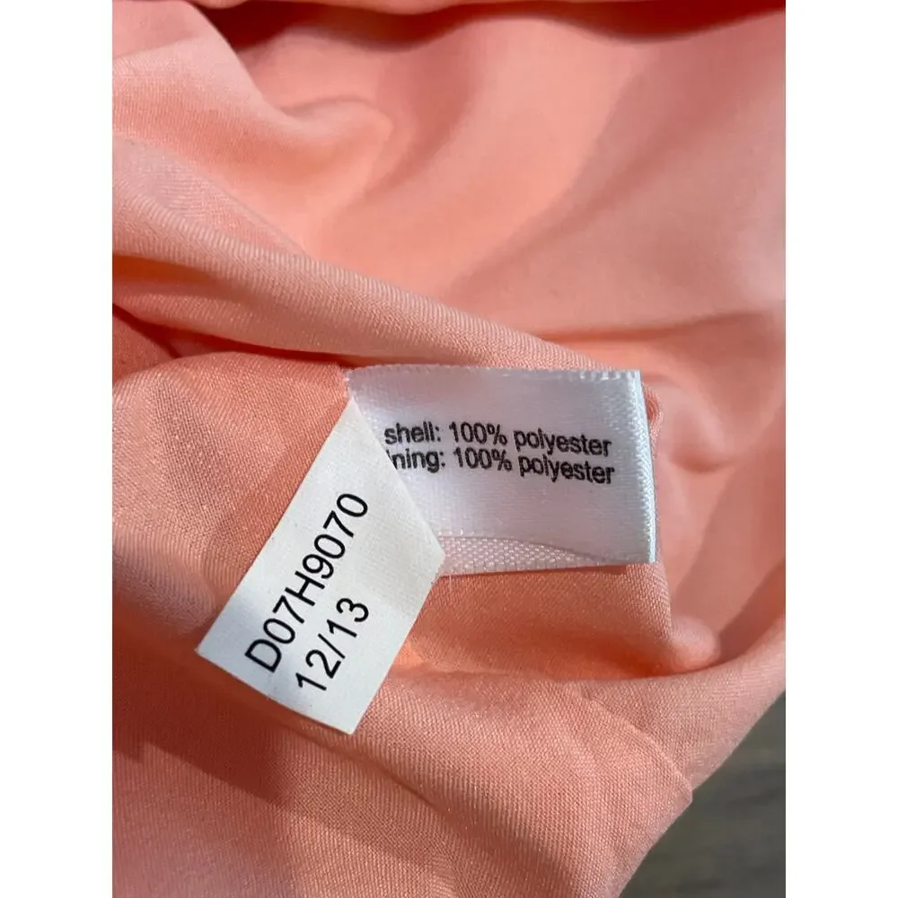 The Limited Peach Satin Thread Embroidered Sheath Dress Womens Size 4 - Picture 9 of 9